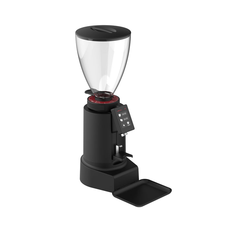 Leon 700 commercial coffee grinder with clear bean hopper and digital display