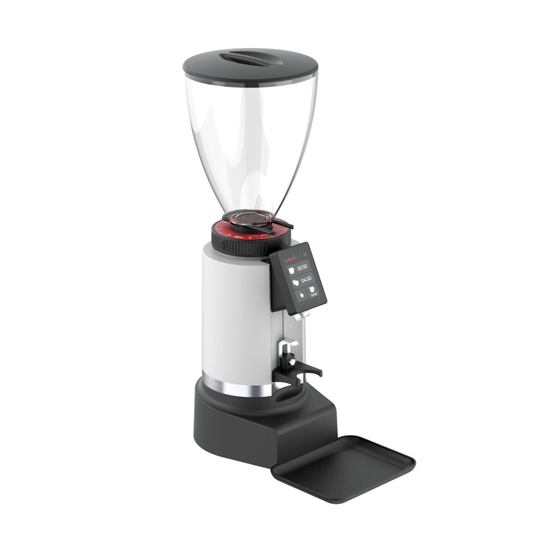 Leon 800 commercial coffee grinder with steel burrs and digital control panel