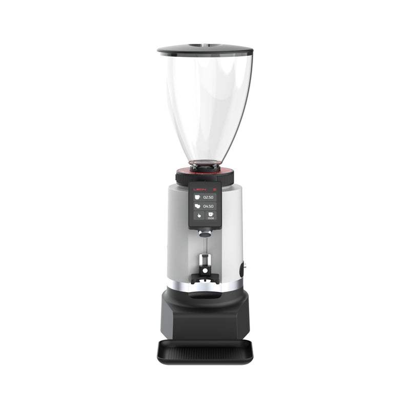 Leon 800 commercial coffee grinder with digital display and large bean hopper