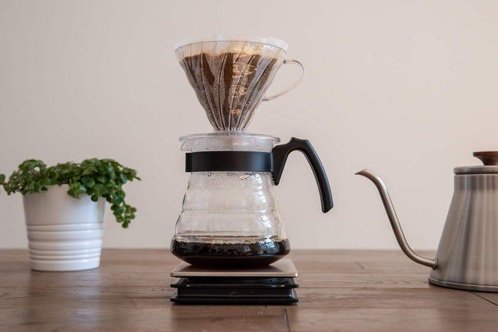 Person drinking filter coffee