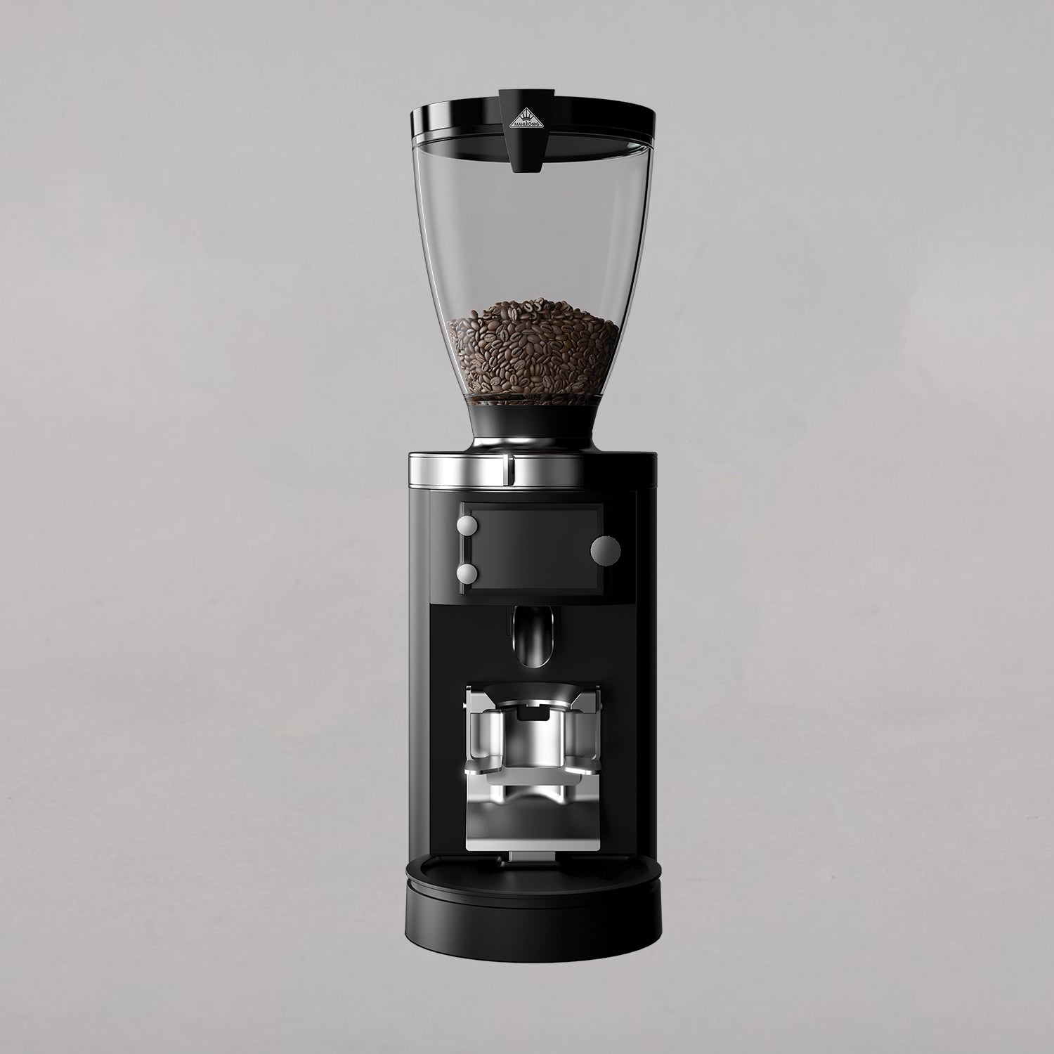 Mahlkönig E65W GbS espresso grinder with coffee beans in clear hopper