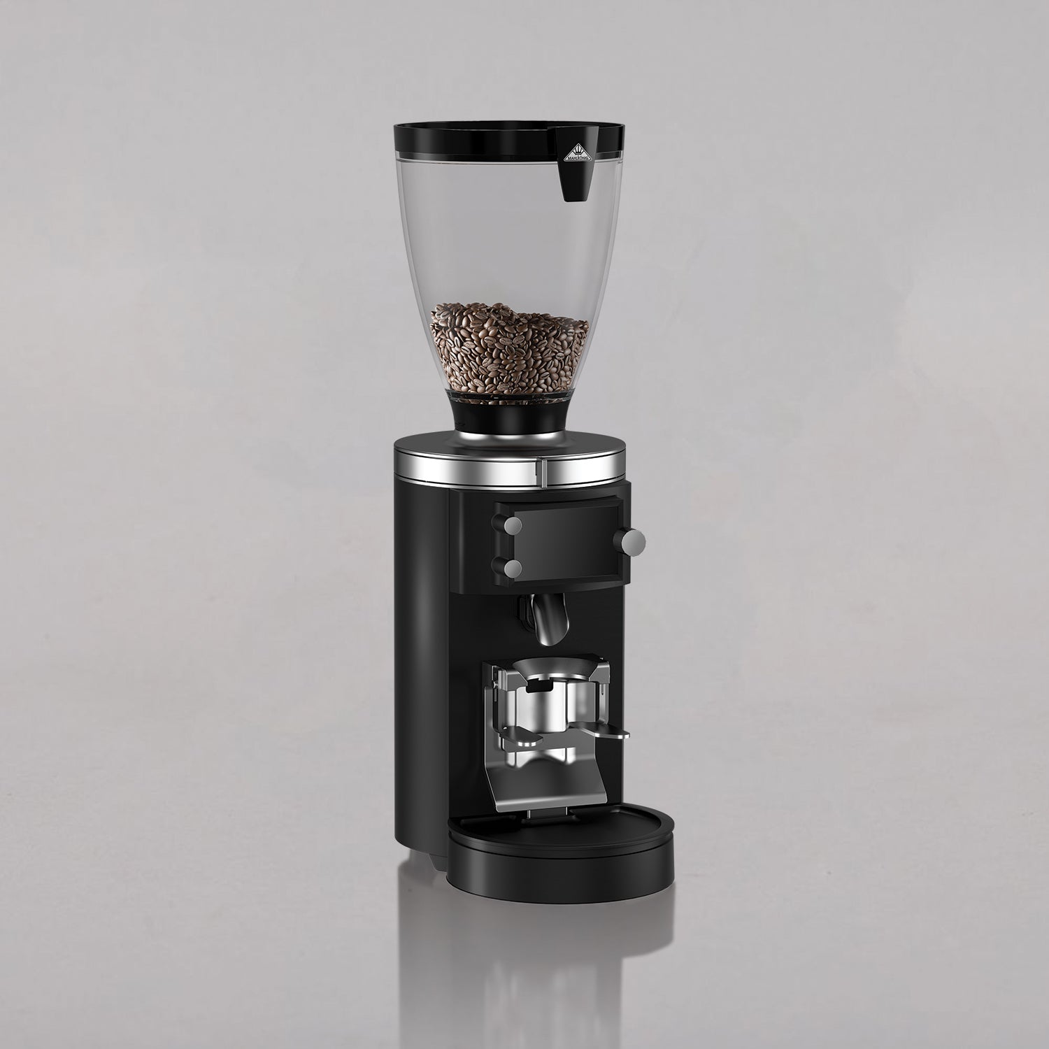 Mahlkönig E65W GbS espresso grinder with coffee beans in clear hopper