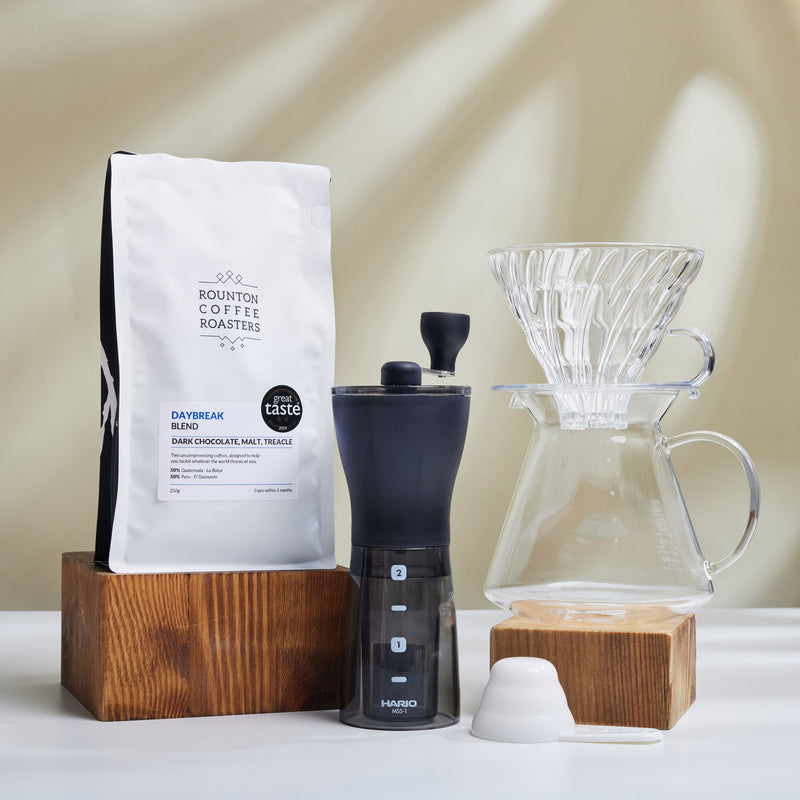 Simply Hario V60 Glass Brewing and Grinder Gift Set