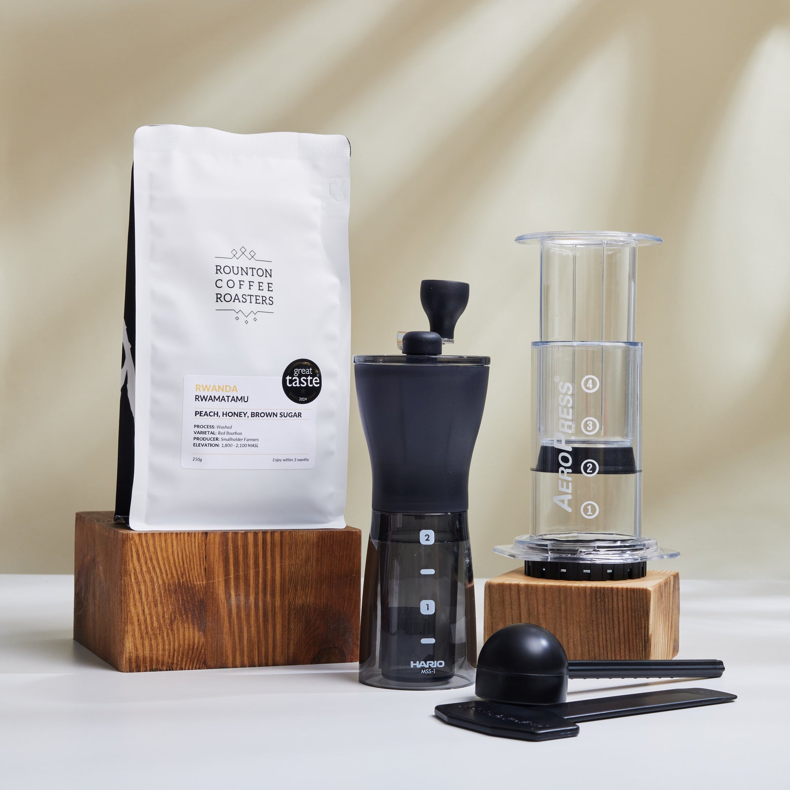 AeroPress Clear Colours Grinder Gift Set Rounton Coffee
